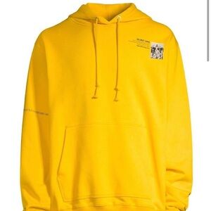 Men Helmult lang yellow hoodie small